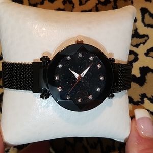 Faceted Face BLING Black Watch-NEW!